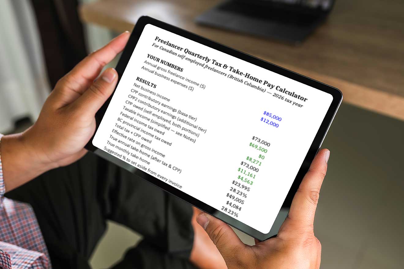 The Freelancer Quarterly Tax and Take-Home Pay Calculator — the first product in the shop.